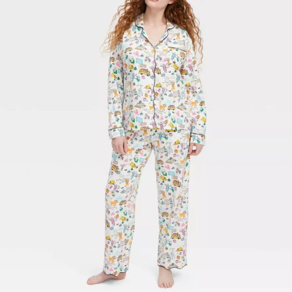 💗🐰Roller Rabbit x Target Roadtrip Long Sleeves and Pants Pajama Set NWT size S - Picture 2 of 3